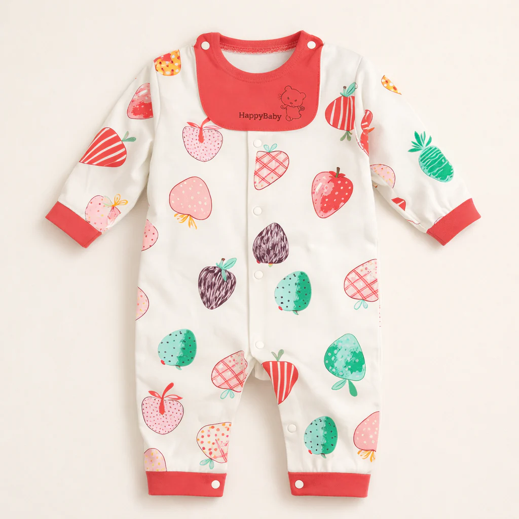 Baby Soft Full Body Romper Happy Baby Peach - Sunshine