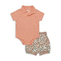 Cuddle & Cradle Girls Polo Bodysuit & Shorts - Peach