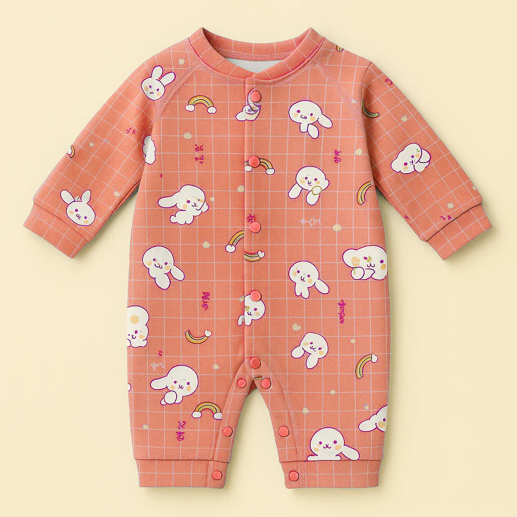 Baby Fleece Romper Bunny Pink - Sunshine